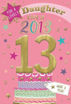 Picture of BORN IN 2013 DAUGHTER 13TH BIRTHDAY CARD